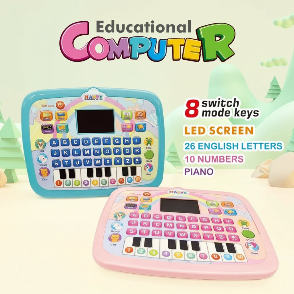 Montessori English Alphabet Study Laptop for Toddlers – Learn Letters, Math & Music