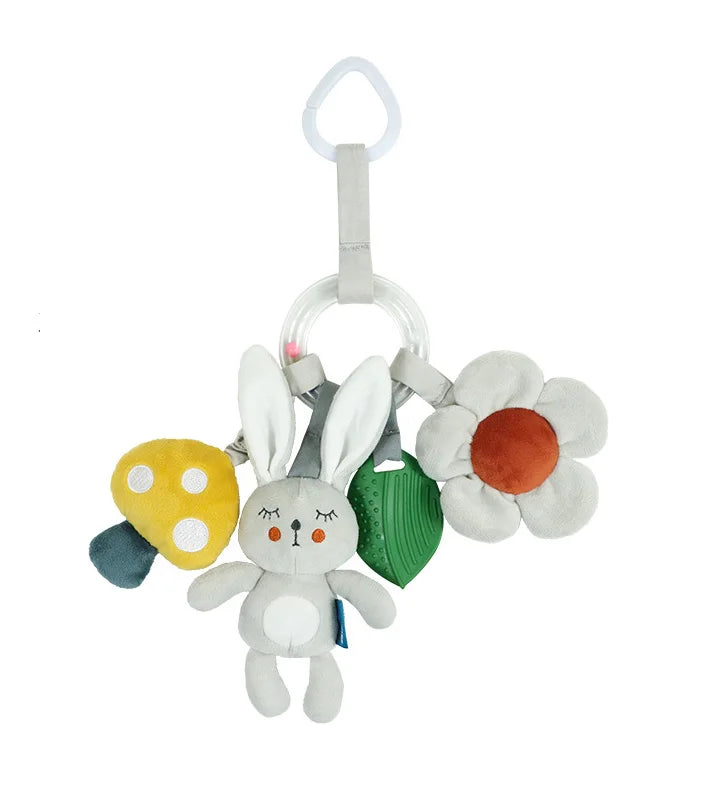 Baby Stretch Activity Spiral Plush Mobile - Sensory Hanging Toy for Car Seat, Crib, Pram, and Stroller