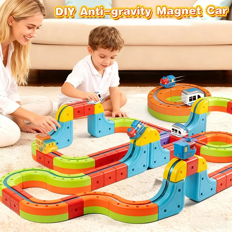 Montessori Magnetic Train Set, ClickRail Electric Railway Builder