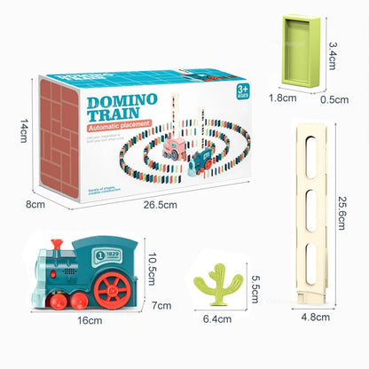 Automatic Domino Train Set - STEM Montessori Building Toy for Kids