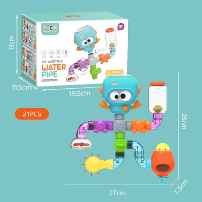Octopus Bath Toy Set – Suction Cup Spinners & Water Squirt Fun!