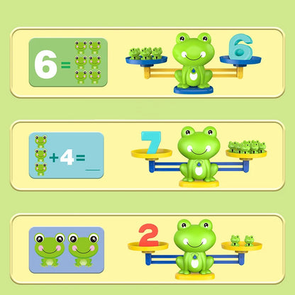 Frog Math Balance Scale, Montessori Number Learning & Counting Toy for Kids