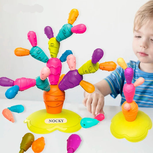 Montessori Balancing Cactus Stacking Tower - LittleOzKid