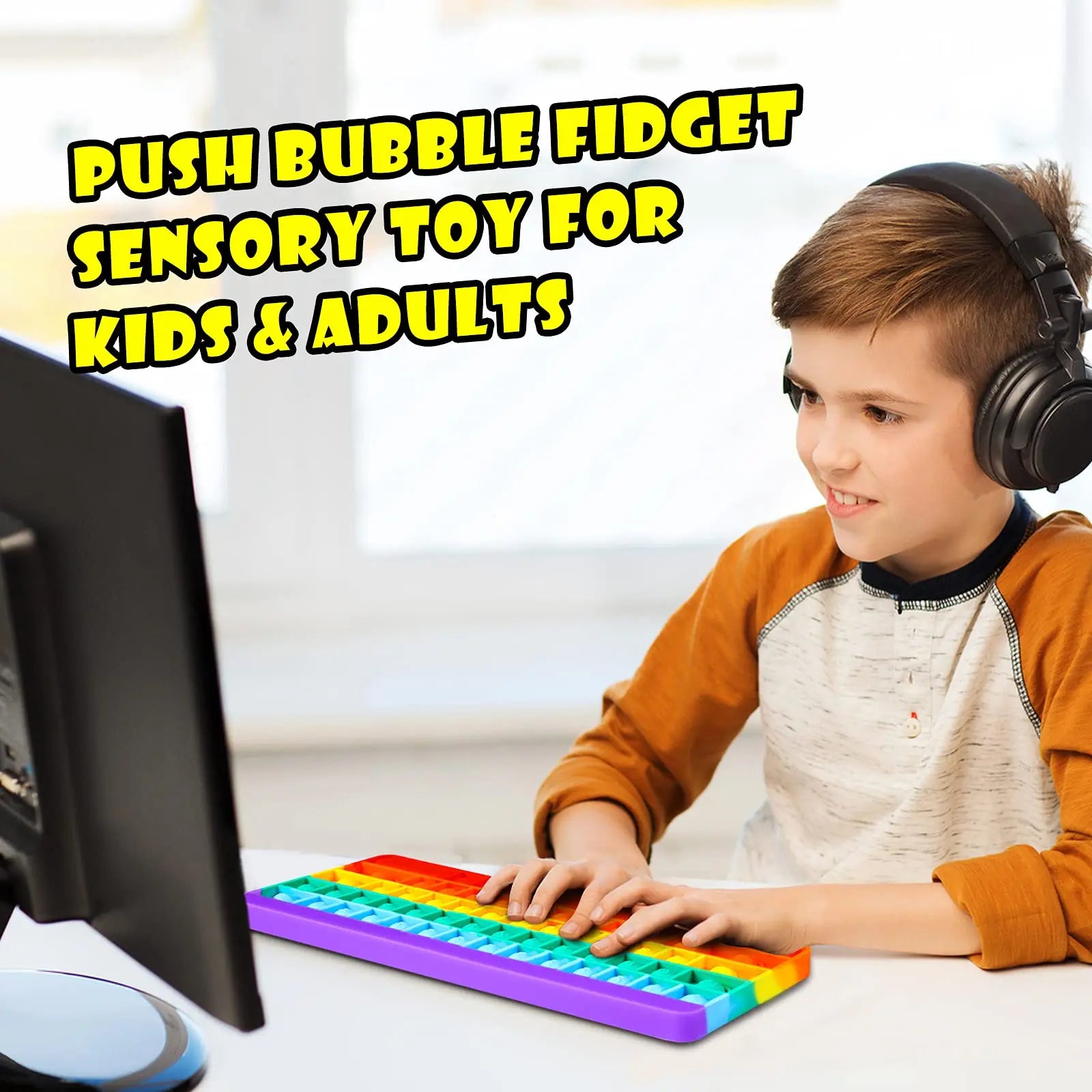 Keyboard Push Bubble Fidget Sensory Toys, Stress Reliever for Kids and Adults - LittleOzKid