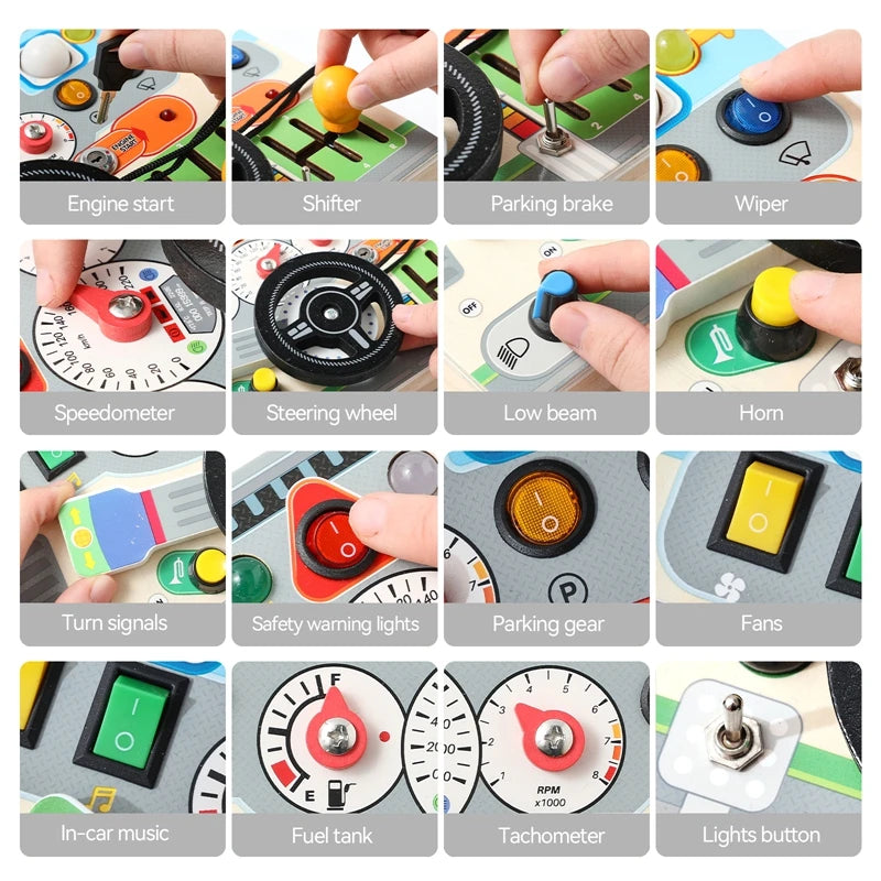 Montessori Toddlers Wooden Steering Wheel