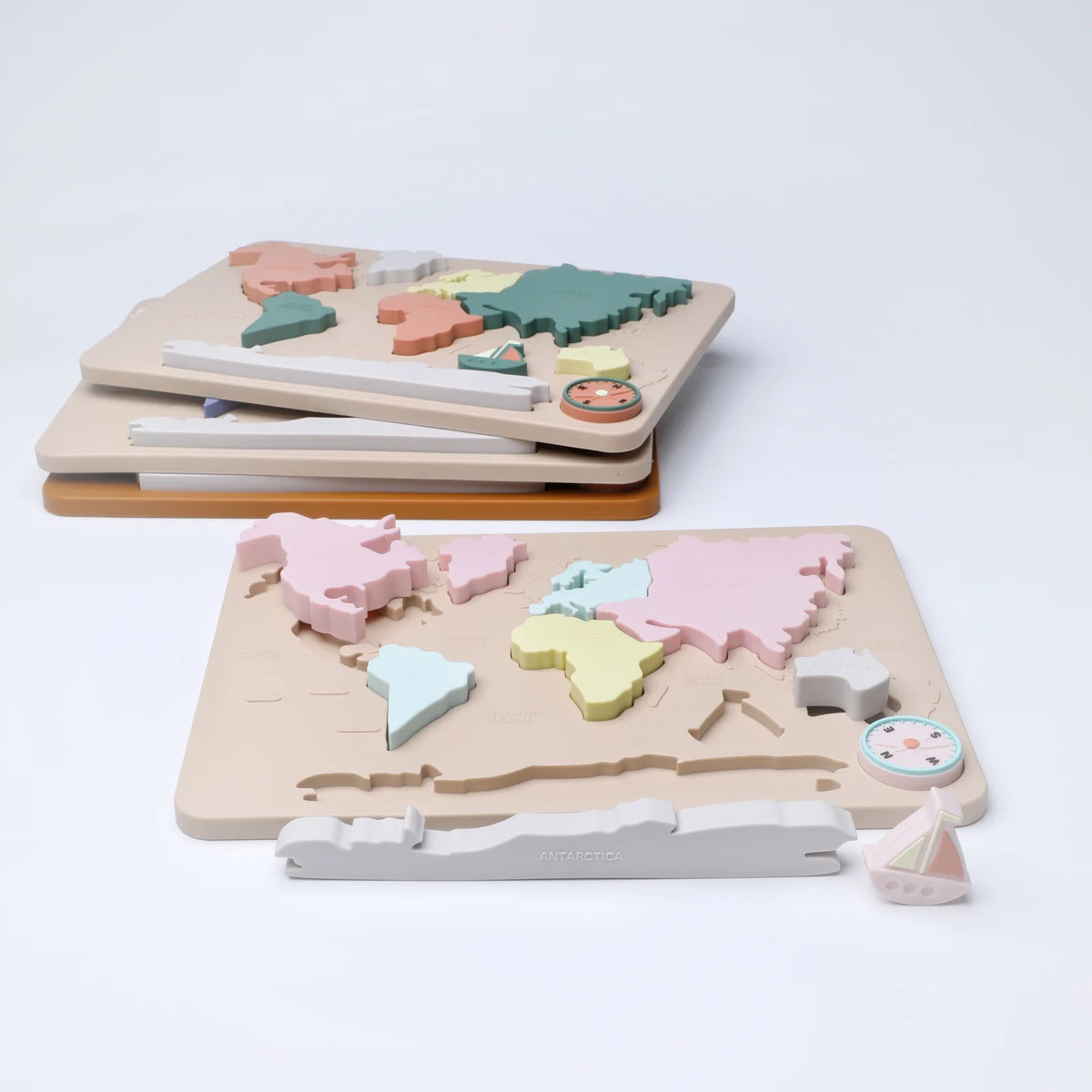 Montessori Silicone World Map Puzzle for Toddlers & Kids
