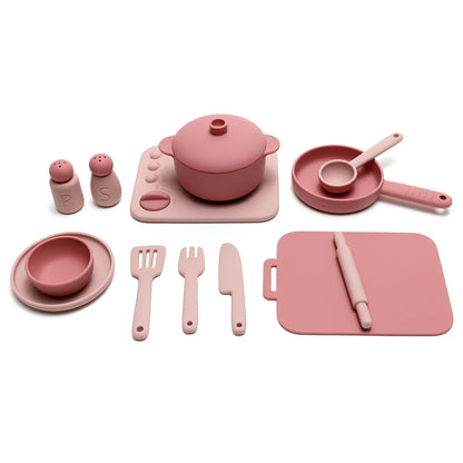 13pcs Silicone Cooking Utensils Kitchen Pretend Play Toy Set