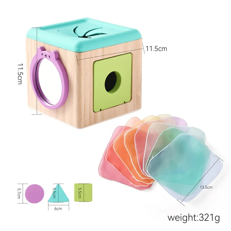 Wooden Magic Tissue Box Educational Learning Sensory Toys for Kids