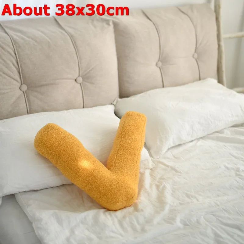 Letters Plush Throw Pillow – Soft Stuffed Kids Toy, Doll, Sofa Cushion, and Room Decor
