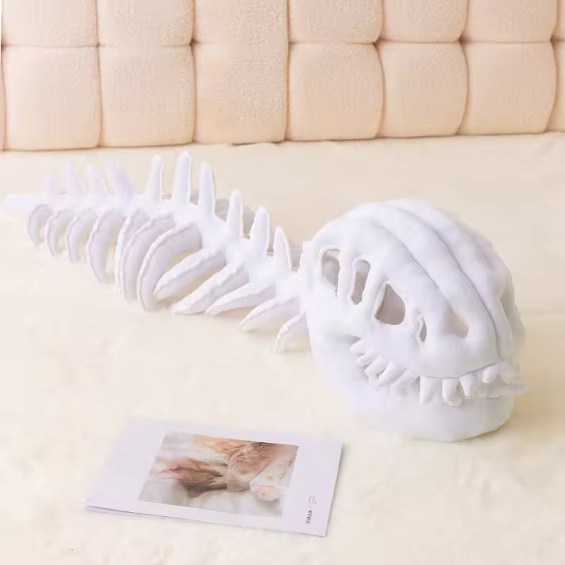Cozy Dinosaur Skeleton Head Costume Plush Toy