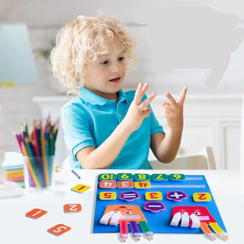 Busy Board Finger Numbers Counting, Quiet Felt Book for kids - LittleOzKid