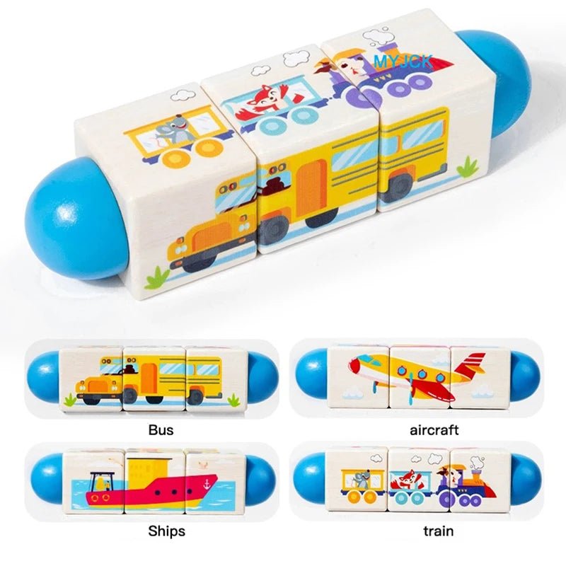 3D Wooden Jigsaw Puzzle, Rotating Puzzle, kids - LittleOzKid