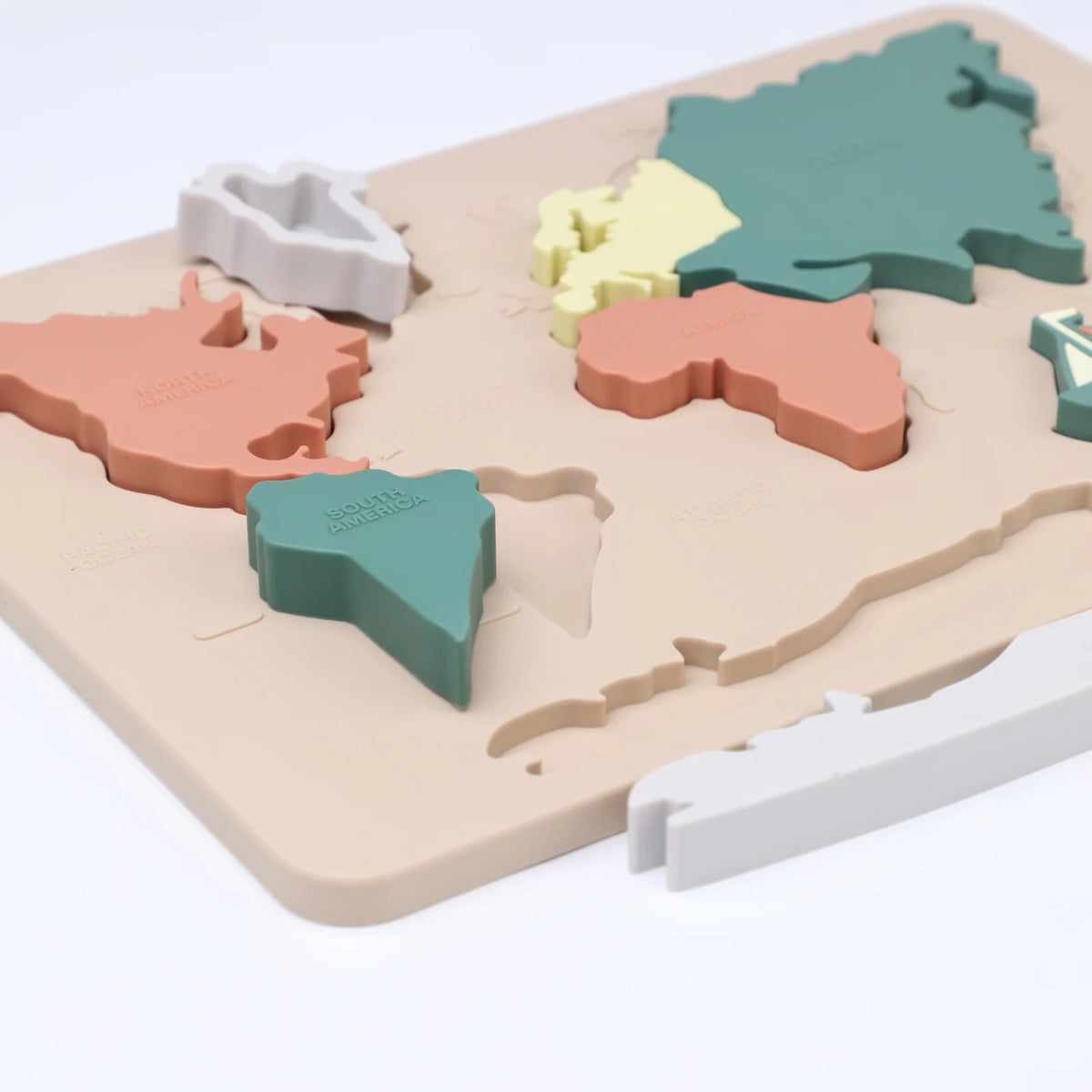 Montessori Silicone World Map Puzzle for Toddlers & Kids