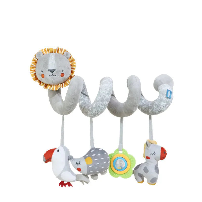 Baby Stretch Activity Spiral Plush Mobile - Sensory Hanging Toy for Car Seat, Crib, Pram, and Stroller