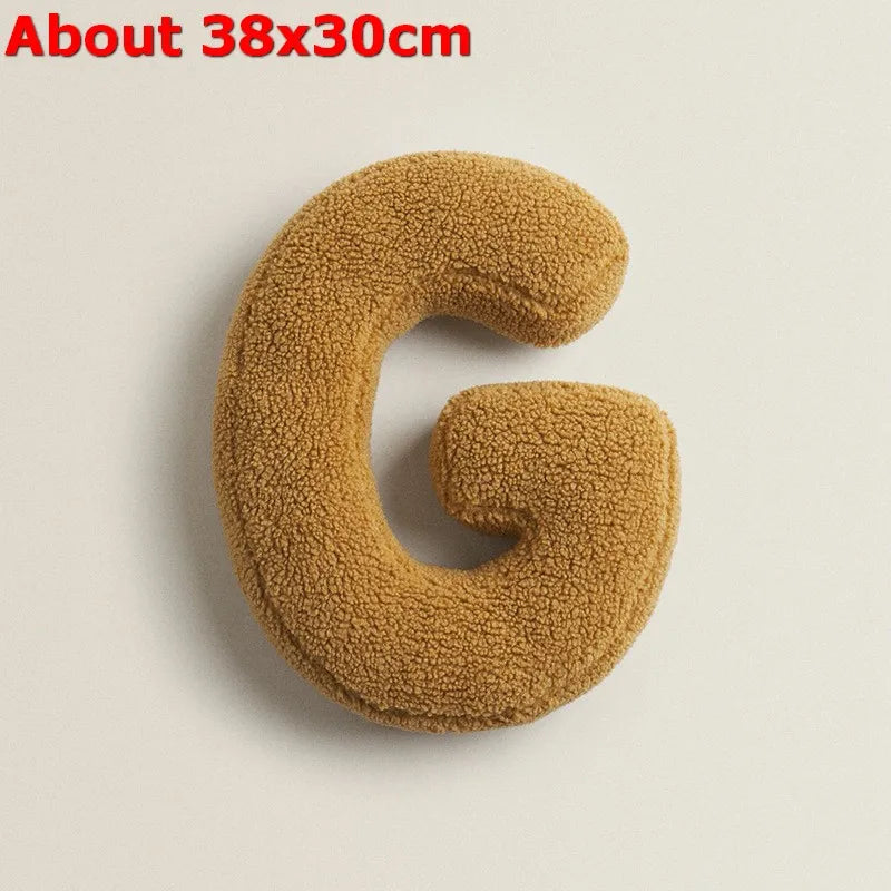 Letters Plush Throw Pillow – Soft Stuffed Kids Toy, Doll, Sofa Cushion, and Room Decor