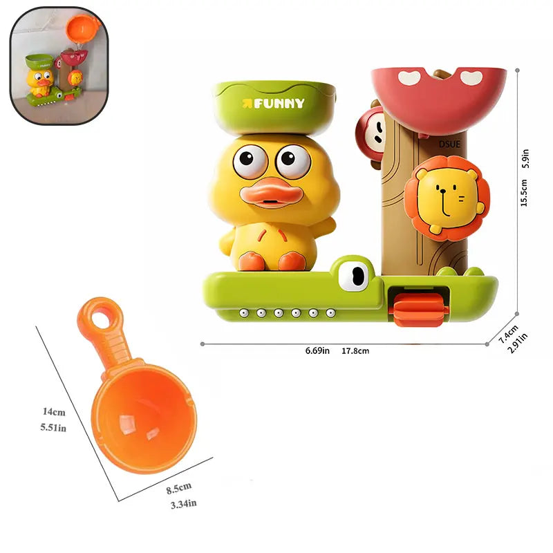Baby Bath Toy Waterwheel Duck Flower Water Spray Shower Toy for Kids