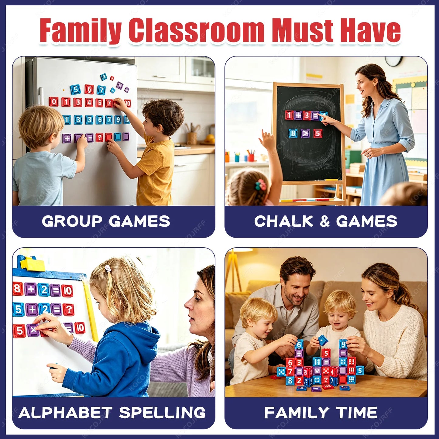 Mini Magnetic Building Tiles – Educational Math & Counting Toy Set