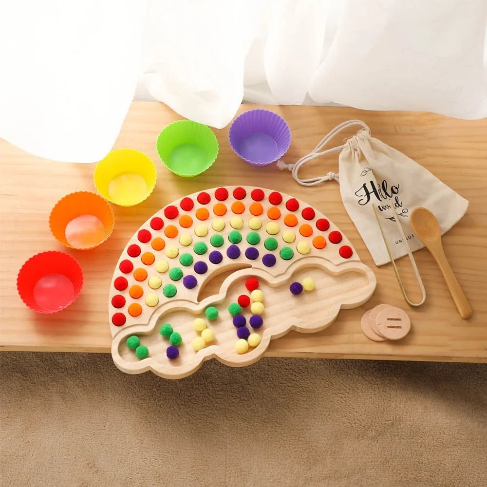 Wooden Rainbow Busy Board - LittleOzKid