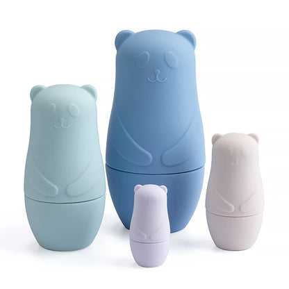 Silicone Bear Family Nesting Dolls for Hand-Eye Coordination, Stacked building blocks