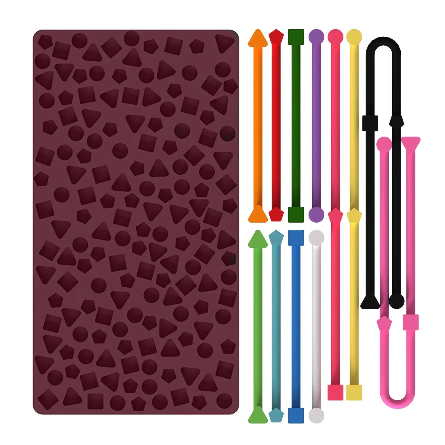 Montessori Sensory Activity Board - Silicone Fidget & Shape Matching Toy