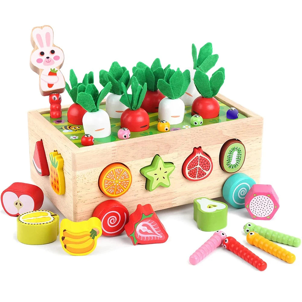 Wooden Montessori Multifunction Shape Sorting Toy, Toddler Preschool Matching Game