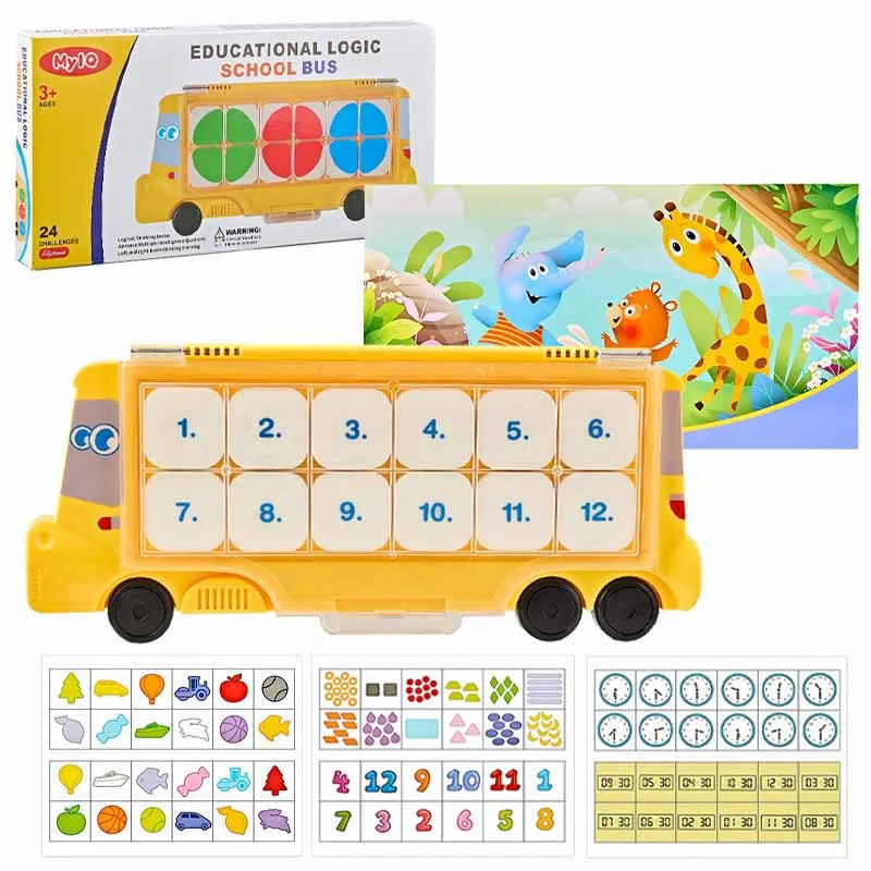 Montessori Kids Logic Thinking Game: Number, Shape & Clock Cognition Toy