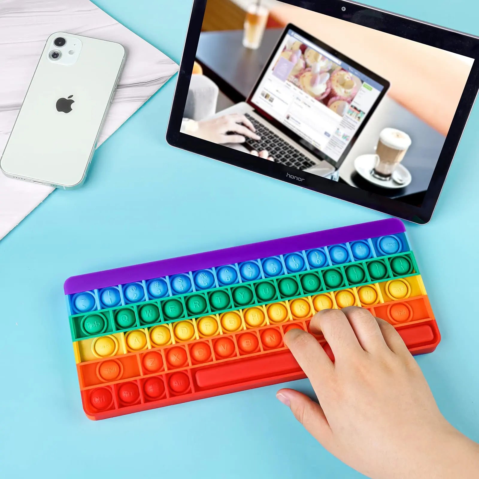 Keyboard Push Bubble Fidget Sensory Toys, Stress Reliever for Kids and Adults - LittleOzKid