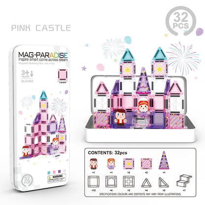 Mini Magnetic Building Blocks Tiles – Portable Travel Set