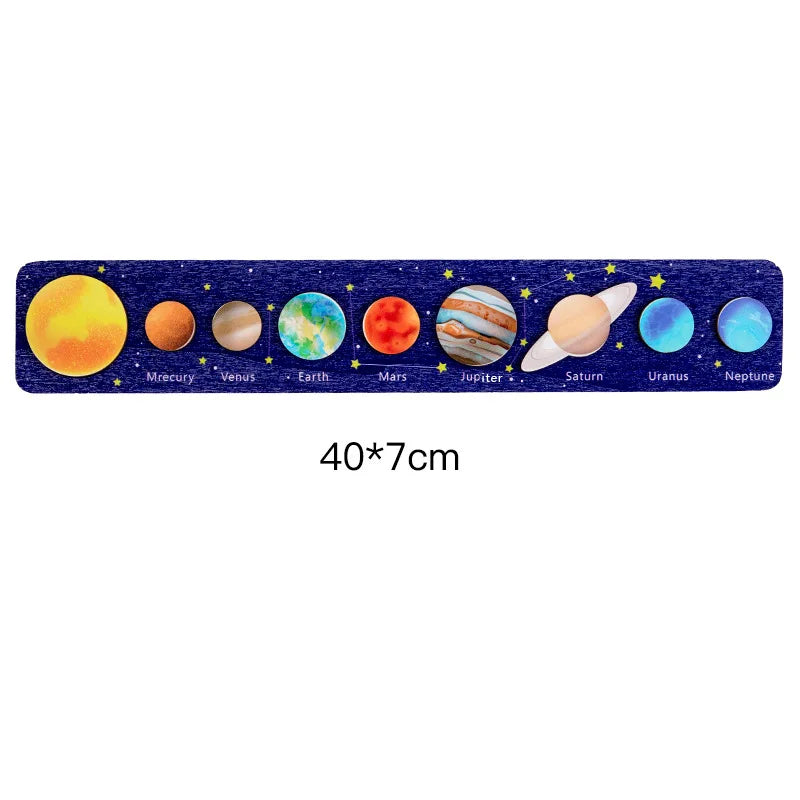 Children Wooden Space Planet Puzzles Montessori Toys, Planet, Solar System Puzzle