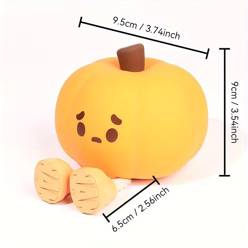 Cute Halloween Lantern Pumpkin Night Light, Rechargeable Silicone Lamp