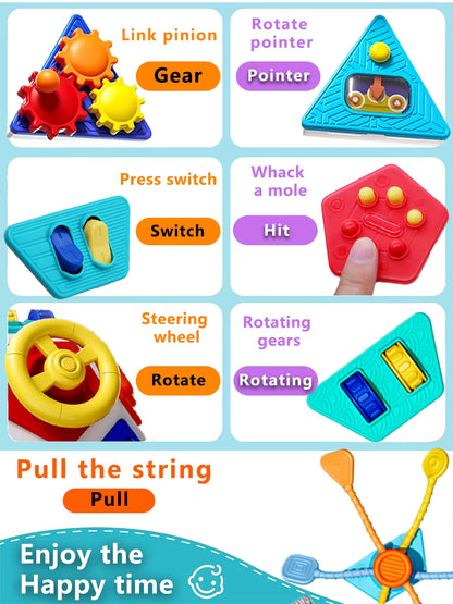 Montessori Sensory Activity Busy Cube for Baby and Toddler, Fine Motor Skills Toy