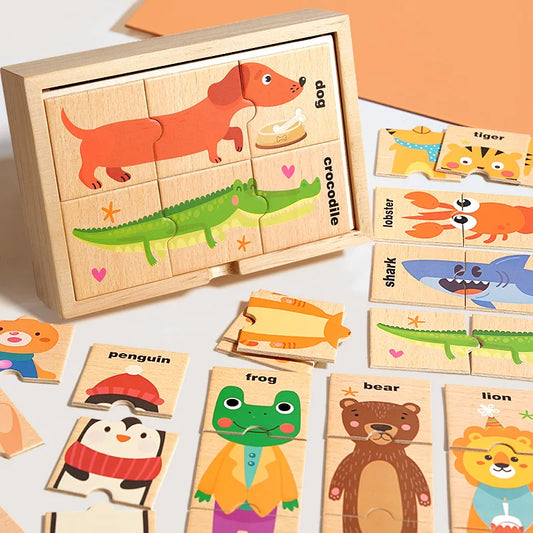 Montessori Toddlers Pairing Animal Jigsaw Puzzle Toy