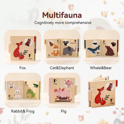 Montessori Animal Flap Picture Book, Learning Book Toys for Baby ad Toddler