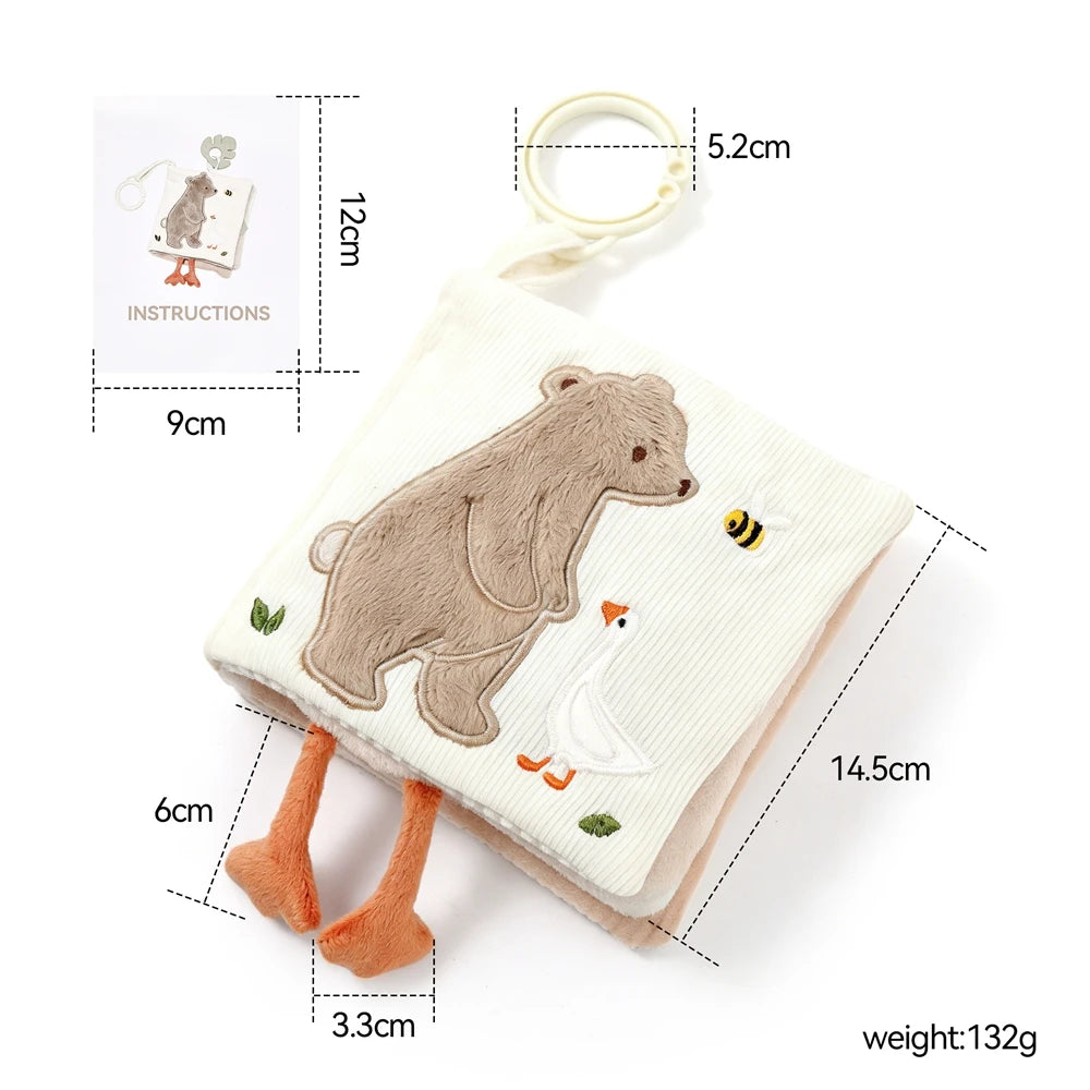 3D Montessori Sensory Cloth Book with Teether (0-36m)