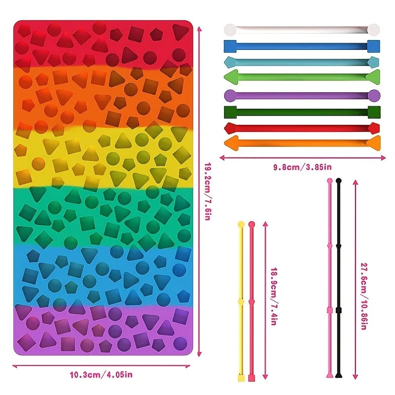 Montessori Sensory Activity Board - Silicone Fidget & Shape Matching Toy