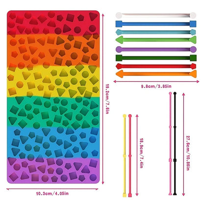 Montessori Sensory Activity Board - Silicone Fidget & Shape Matching Toy