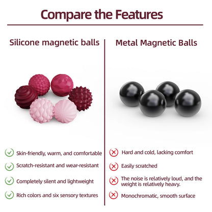 Silicone Magnetic Sensory Balls, Stress Relief Sensory Toy for Adult and Kids
