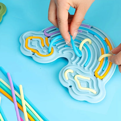 Rainbow Clouds Silicone Sensory Activity Board, Fine Motor Skills and Stress Free Toy
