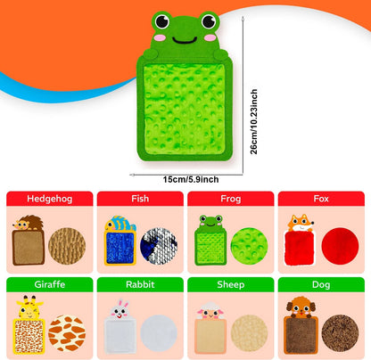 8 Piece Sensory Wall Touch Zoo Mat Set, Felt Textures mix