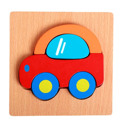 Premium 3D Cartoon Animal Beech Wood Jigsaw Puzzles (6Pack)