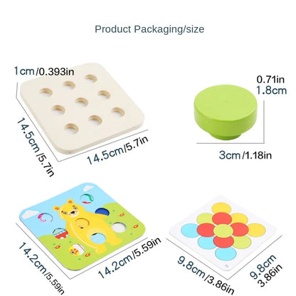 Montessori Mushroom Nail Puzzle & Color Recognition Learning Toy