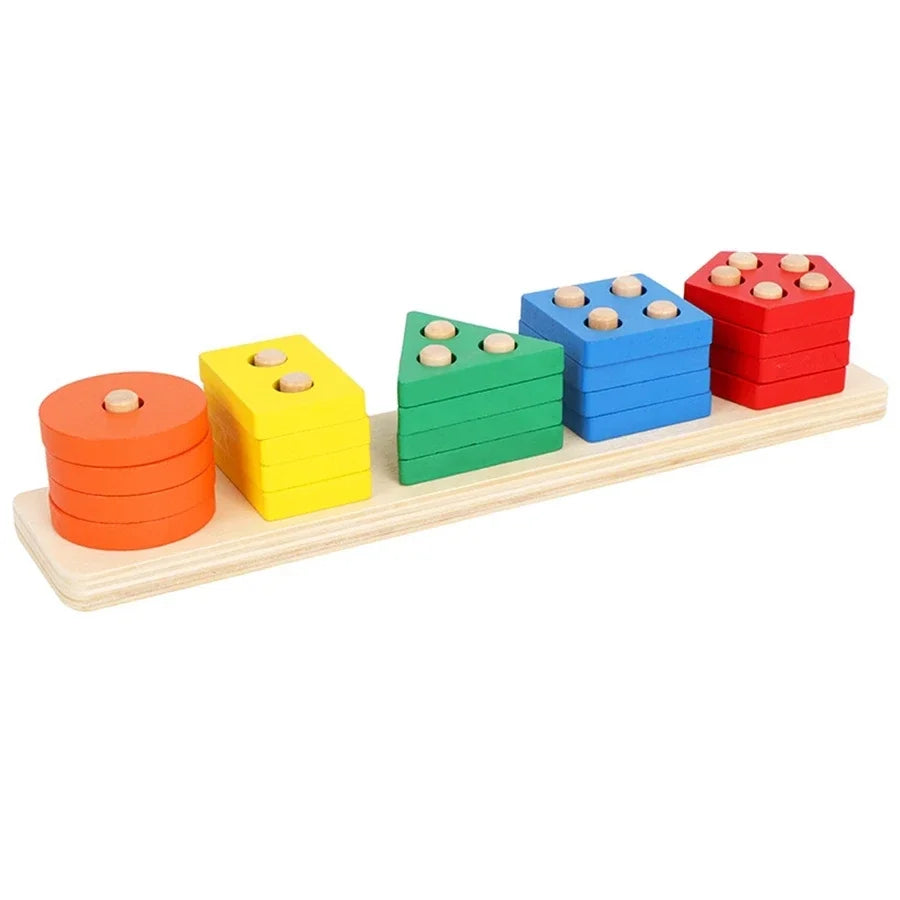Montessori Early Education Toy – Column Shape Sorter Building Blocks