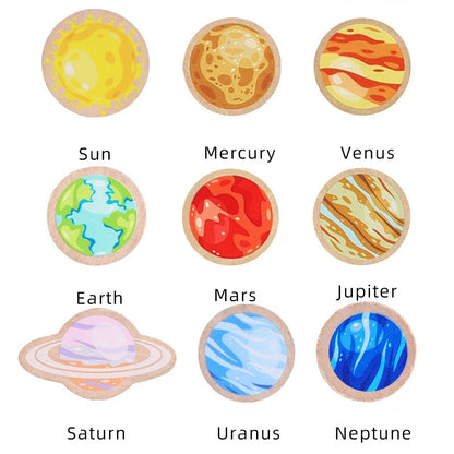 Montessori Wooden Solar System Puzzle, Planet Toys, Space Puzzles