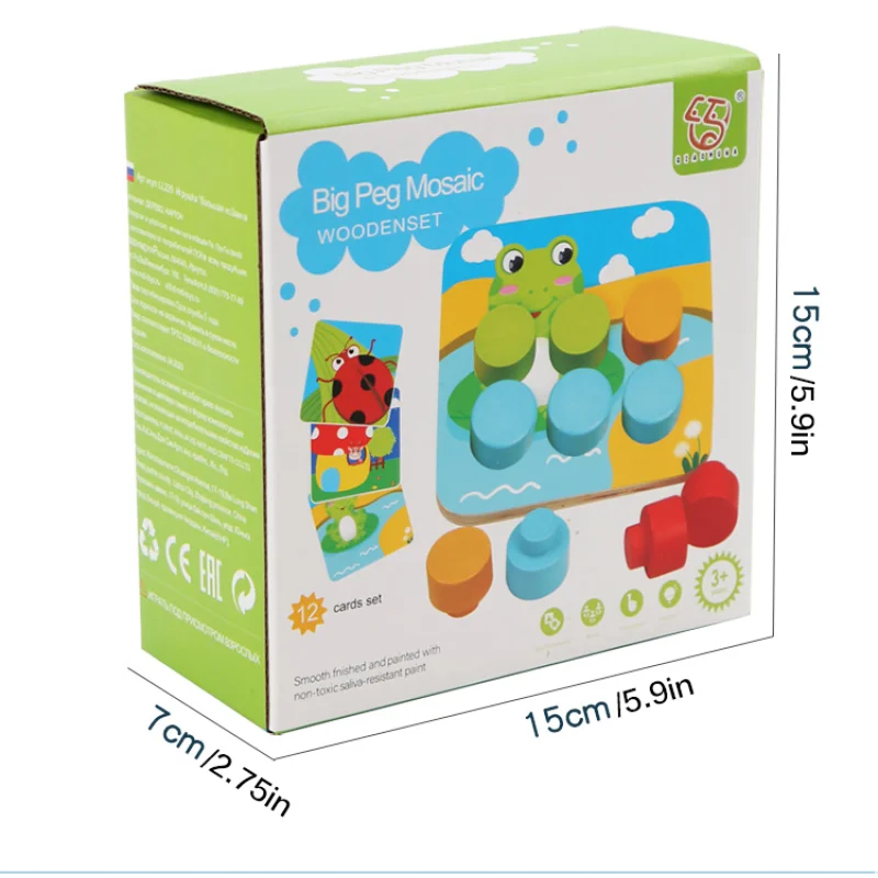 Montessori Mushroom Nail Puzzle & Color Recognition Learning Toy