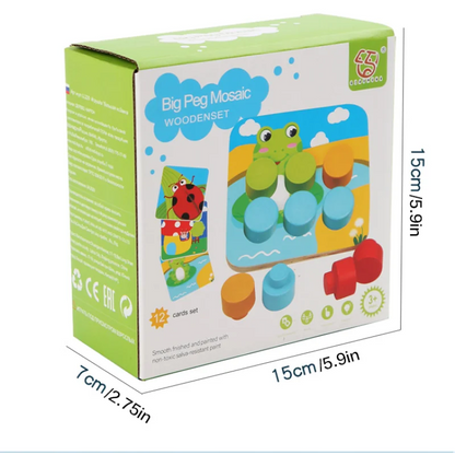Montessori Mushroom Nail Puzzle & Color Recognition Learning Toy