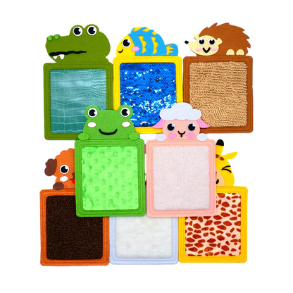 8 Piece Sensory Wall Touch Zoo Mat Set, Felt Textures mix