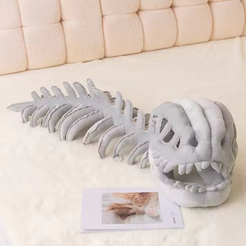 Cozy Dinosaur Skeleton Head Costume Plush Toy