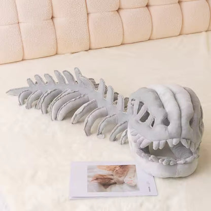Cozy Dinosaur Skeleton Head Costume Plush Toy