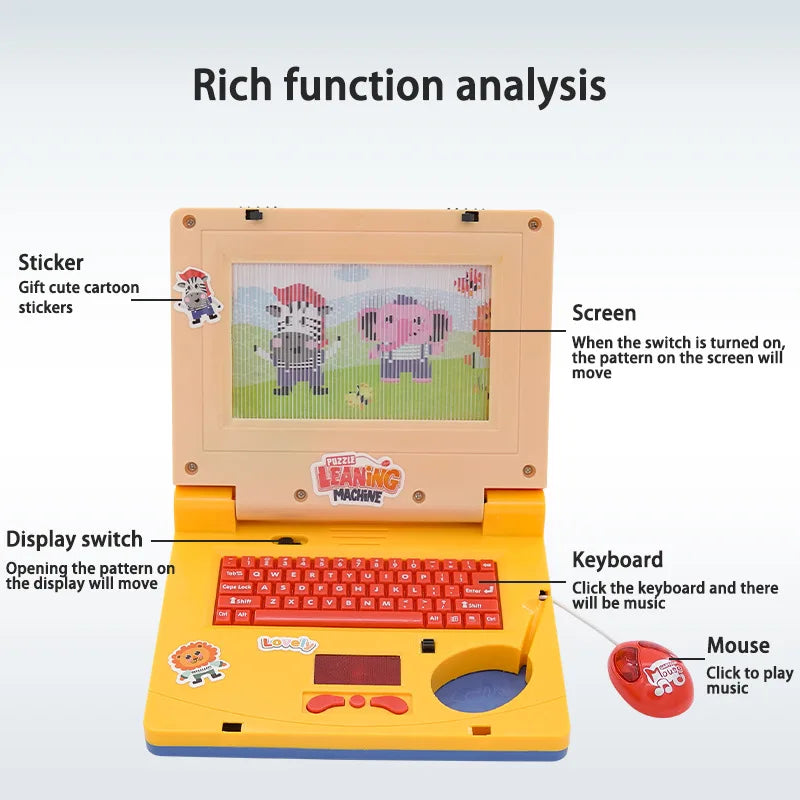 Musical Mini Simulation Notebook with Mouse, Laptop Toys for Kids and Babies - LittleOzKid
