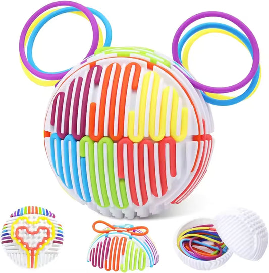 Sensory Activity Ball, Relaxing Stress Colored Silicone Rod Travel Toy for Kids